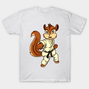 Cartoon chipmunk doing karate T-Shirt